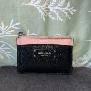Kate Spade Pink & Black Leather Cardholder